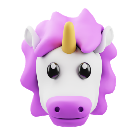 Emoji de cabeça de unicórnio  3D Icon