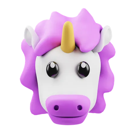 Emoji de cabeça de unicórnio  3D Icon