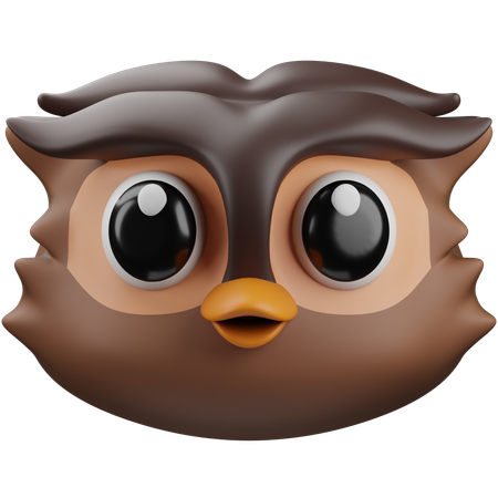 Emoji de cabeza de búho  3D Icon