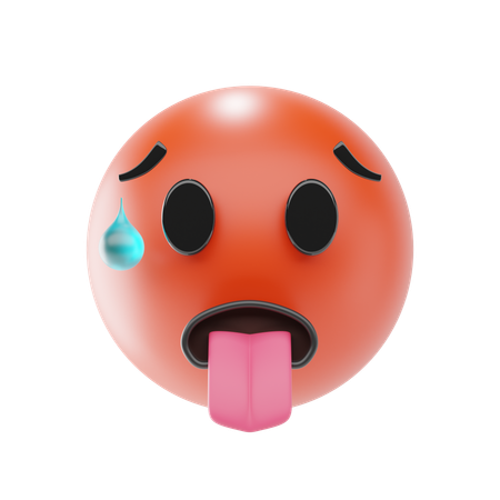 Emoji de cara quente  3D Icon