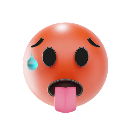 Emoji de cara quente  3D Icon