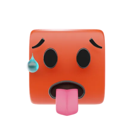 Emoji de cara quente  3D Icon