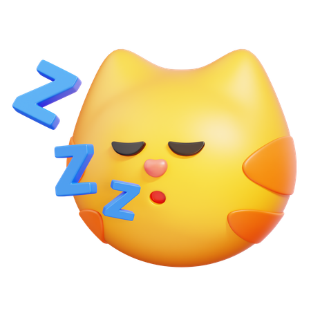 Emoji chat endormi  3D Icon