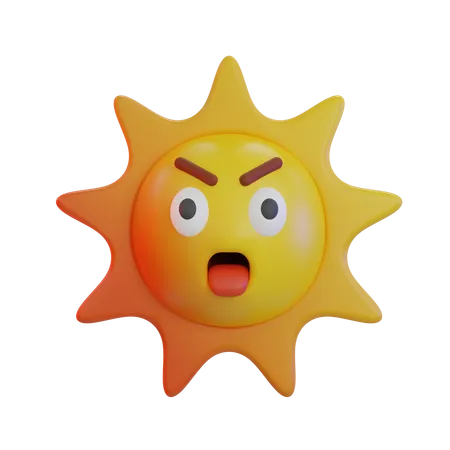 Emoji chocante do sol  3D Icon