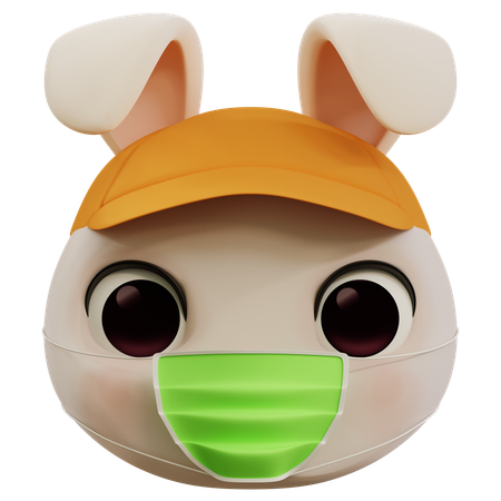 Coelho emoji está com gripe  3D Icon