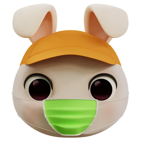 Coelho emoji está com gripe  3D Icon