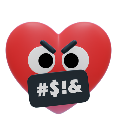 Emoji coeur en colère  3D Icon
