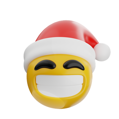 Emoji com chapéu de papai noel  3D Icon