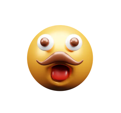 Emoji con bigote  3D Icon