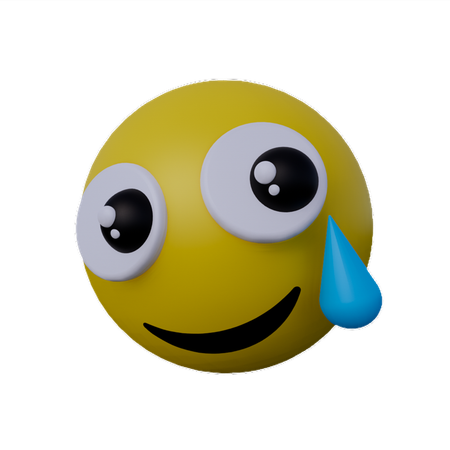 Emoji conmovido con lágrimas  3D Icon