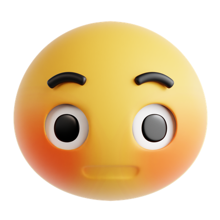 Emoji corado e envergonhado  3D Icon