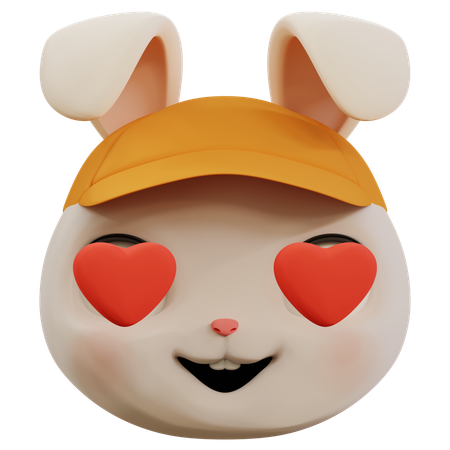 Emoji de amor de coelho fofo  3D Icon