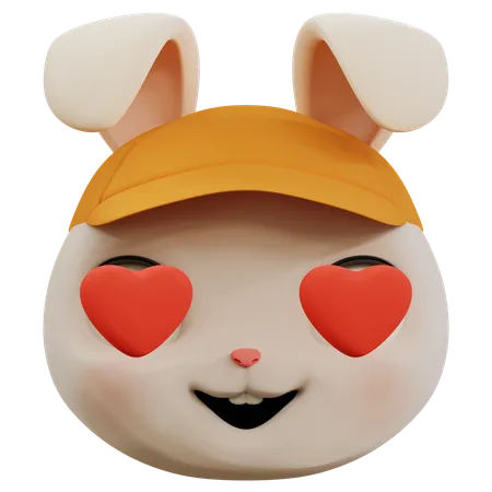 Emoji de amor de coelho fofo  3D Icon