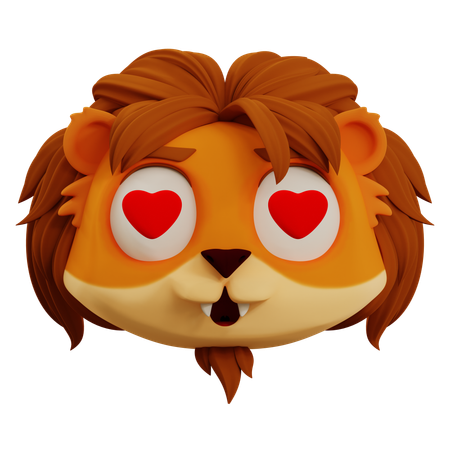 Emoji de amor de leão fofo  3D Icon