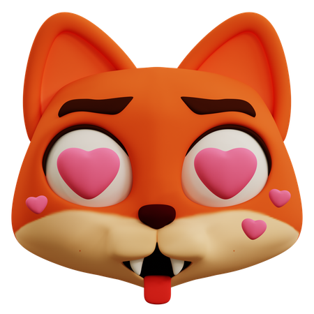 Emoji de amor de raposa  3D Icon