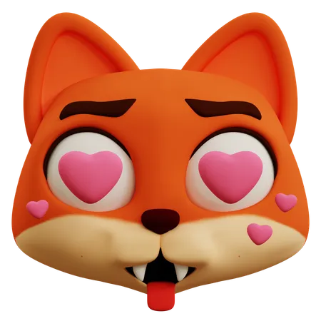 Emoji de amor de raposa  3D Icon