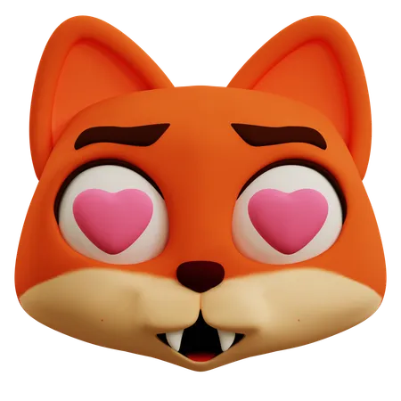 Emoji de amor de raposa  3D Icon