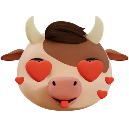 Emoji de amor de vaca  3D Icon