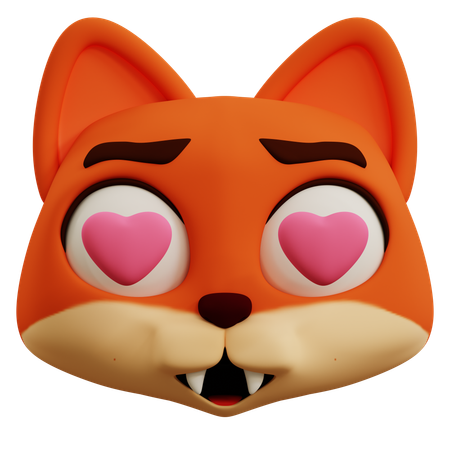 Emoji de amor de zorro  3D Icon