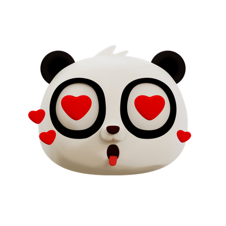 Emoji de amor de panda fofo  3D Icon