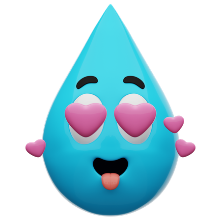 Emoji de amor por el agua  3D Icon