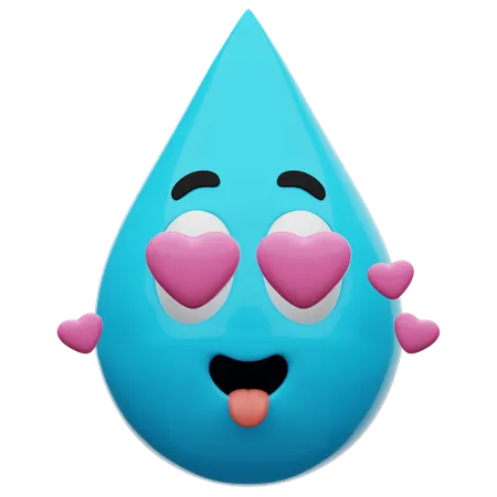 Emoji de amor por el agua  3D Icon