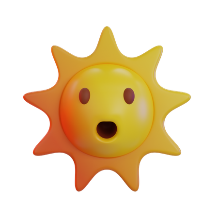 Emoji de boca aberta de sol  3D Icon
