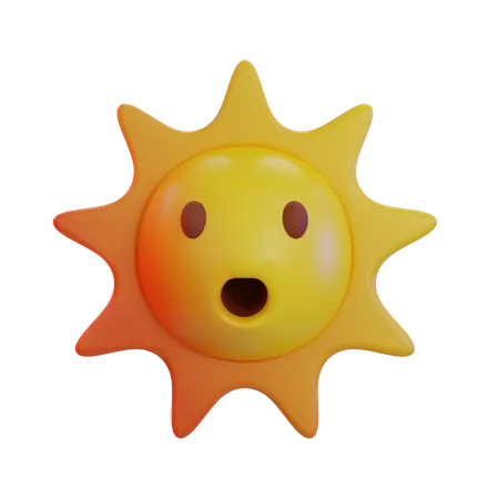 Emoji de boca aberta de sol  3D Icon