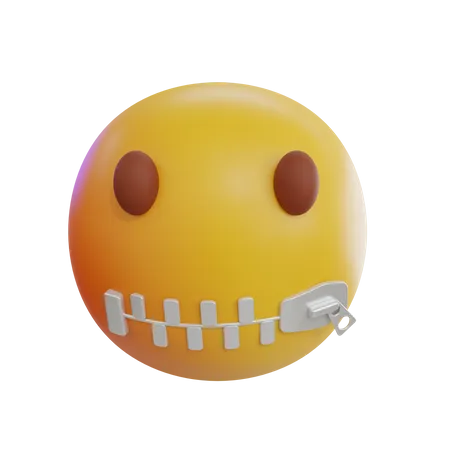 Emoji de boca com zíper  3D Icon