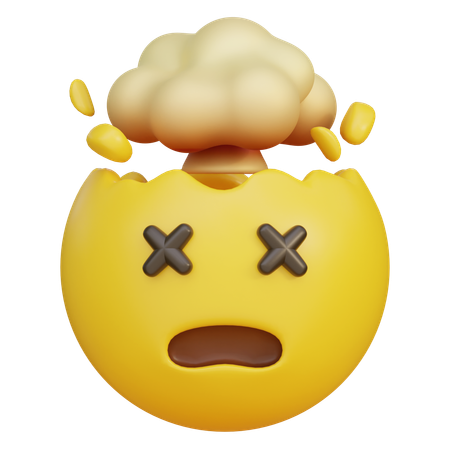 Emoticono de cabeza explotando  3D Icon