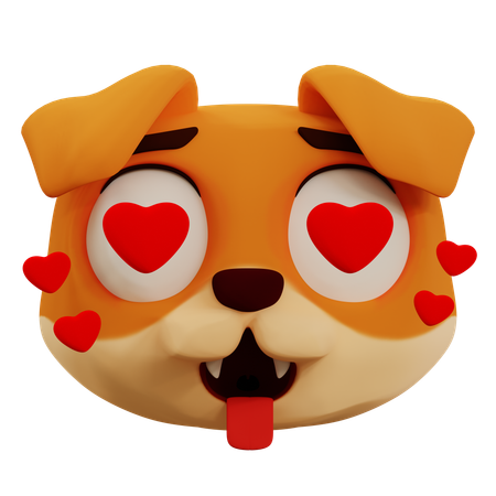 Emoji de amor de cachorro fofo  3D Icon