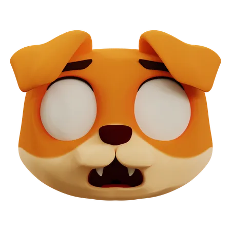 Emoji de cachorro fofo assustado  3D Icon