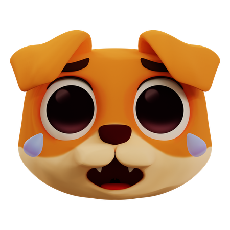 Cachorro fofo rindo alto emoji  3D Icon