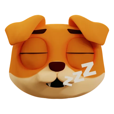 Emoji de cachorro fofo sono profundo  3D Icon