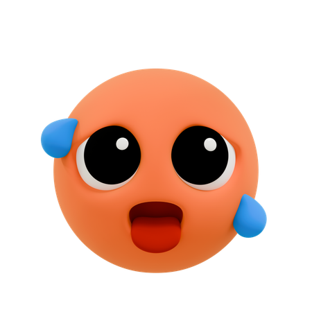 Emoji caliente y sudoroso  3D Icon
