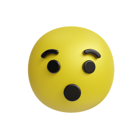 Emoji de rosto com boca aberta  3D Icon