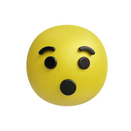 Emoji de rosto com boca aberta  3D Icon