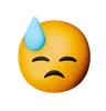 emoji de rosto com suor frio