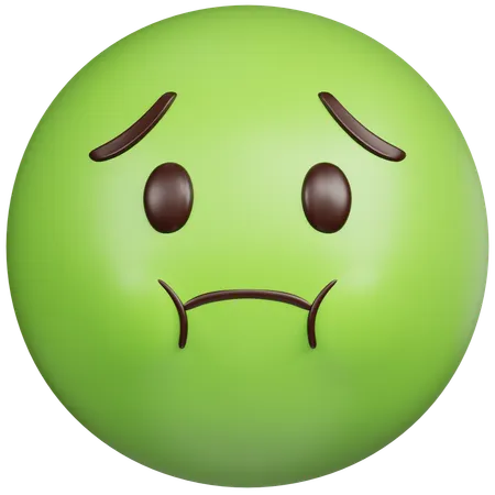 Emoji con cara de náuseas  3D Icon