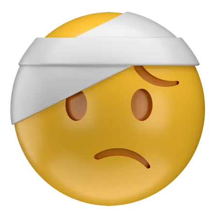 Cara con emoji de venda en la cabeza  3D Icon