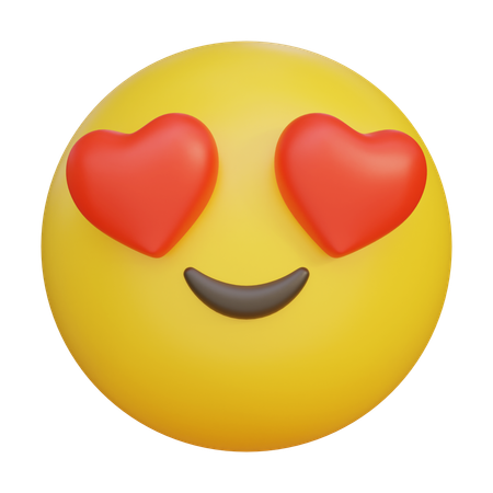 Emoji de cara con ojos de corazón enamorado  3D Icon
