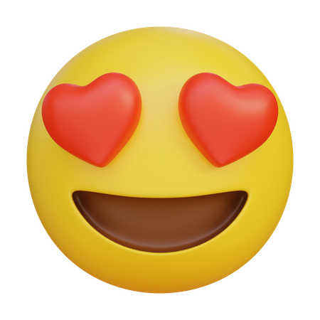 Emoji de cara con ojos de corazón enamorado  3D Icon