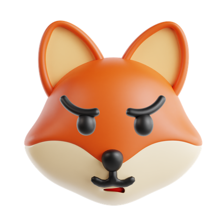 Emoji de cara de zorro molesto  3D Icon