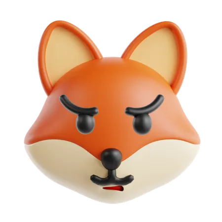 Emoji de cara de zorro molesto  3D Icon