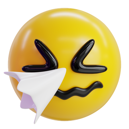 Emoji de cara de estornudo  3D Icon
