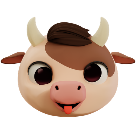 Emoji de cara feia de vaca  3D Icon