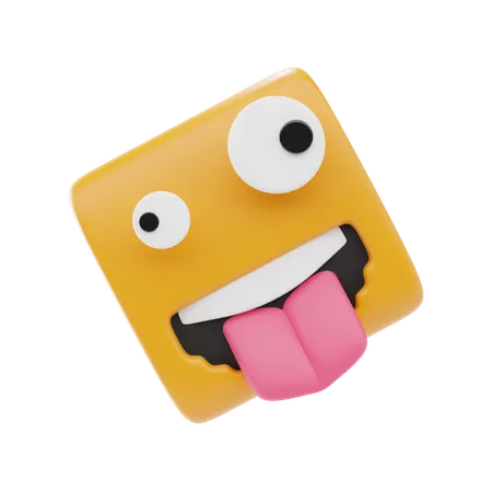 Emoji de cara loca  3D Icon