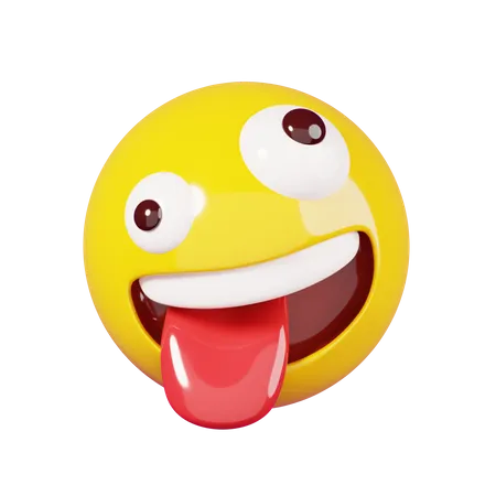 Emoji de carinha maluca sorridente  3D Emoji