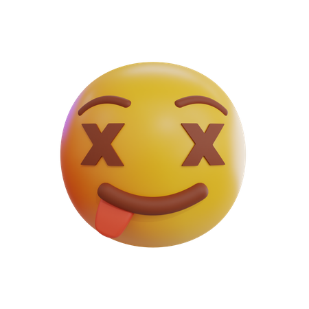 Emoji de rosto morto e língua de fora  3D Icon