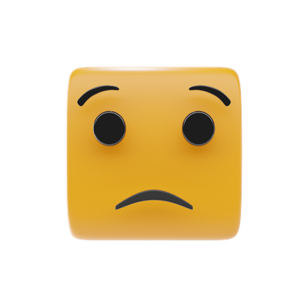 Emoji cara preocupada  3D Icon